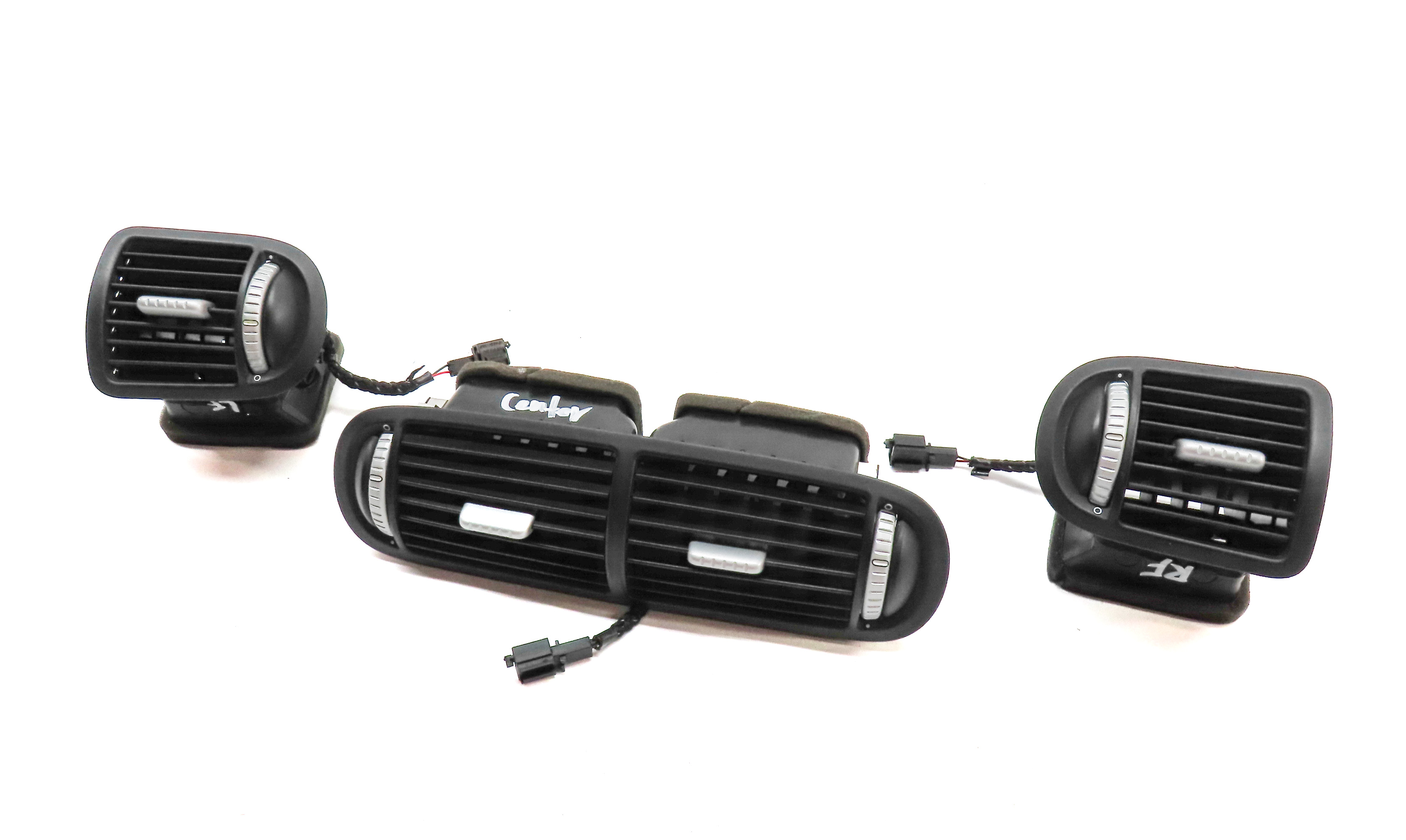 2004 PORSCHE CAYENNE (955) FRONT LEFT CENTER RIGHT DASH HEAT AIR AC VENT SET/3 — exact item pictured